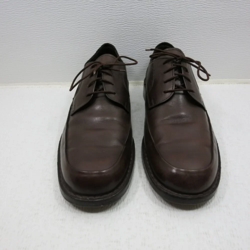 G. M. Endless Brown Leather Dress Men's Footwear Oxford Dress Shoes Italy 9.5